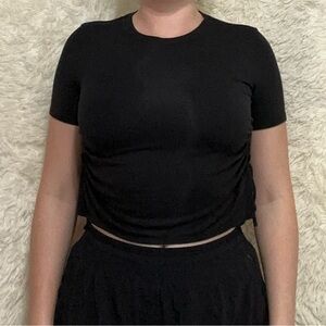 Lululemon Black Cropped Side-Cinched Top
